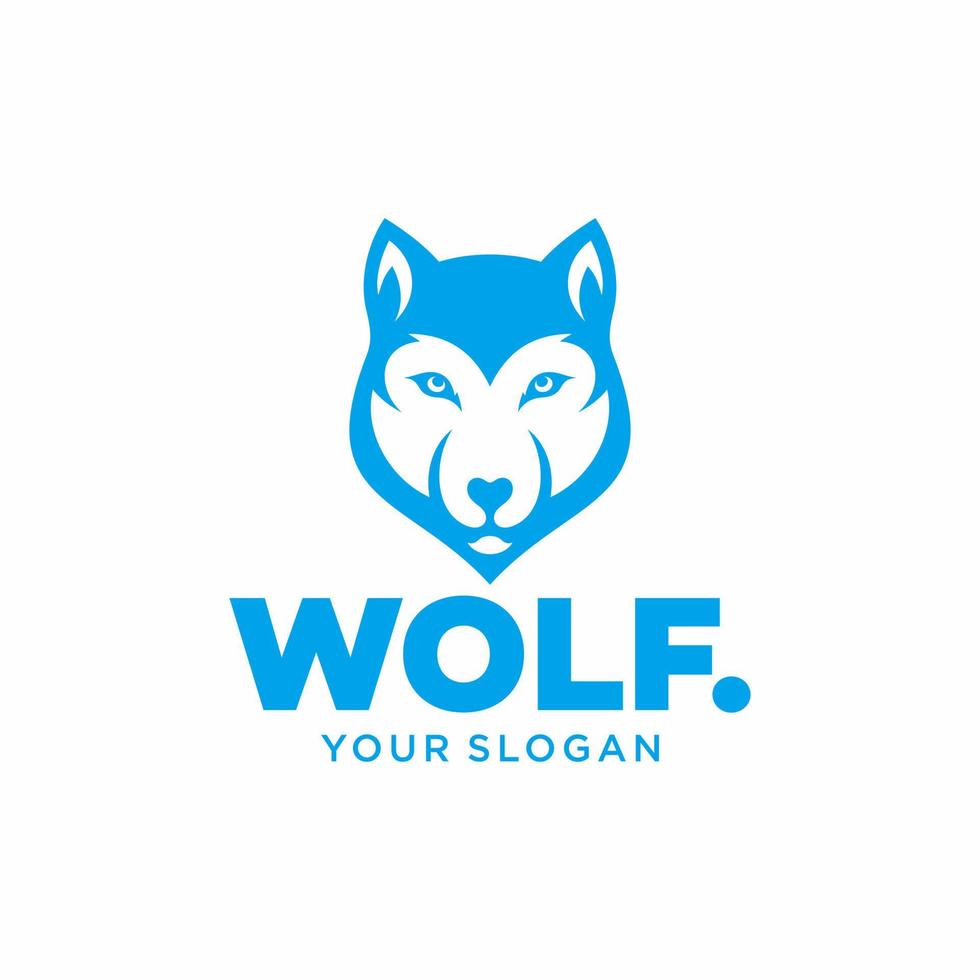 Simple Wolf Head line Art Vector Illustration