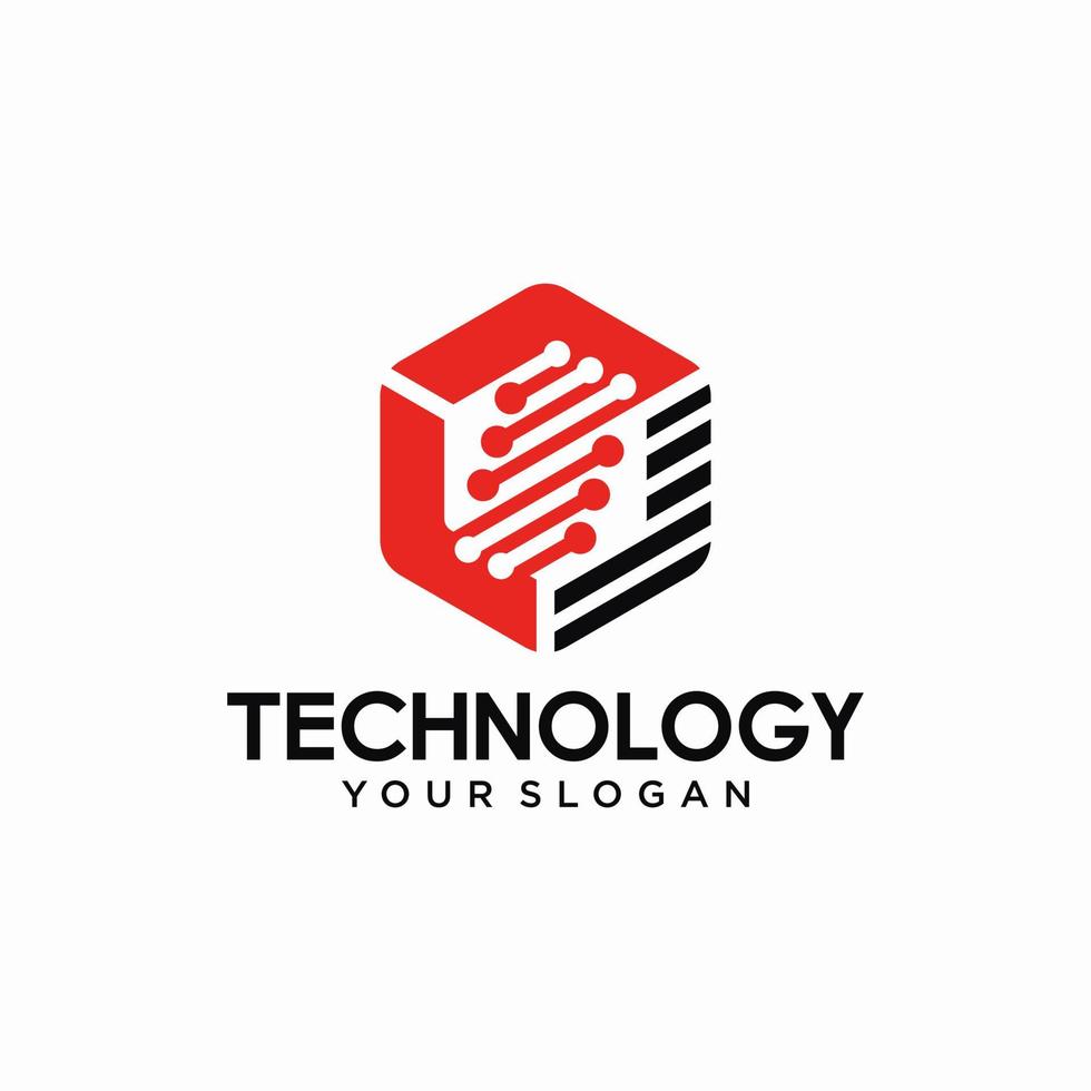 Modern Hexagon tech logo designs concept vector, Hexa Technology logo template vector