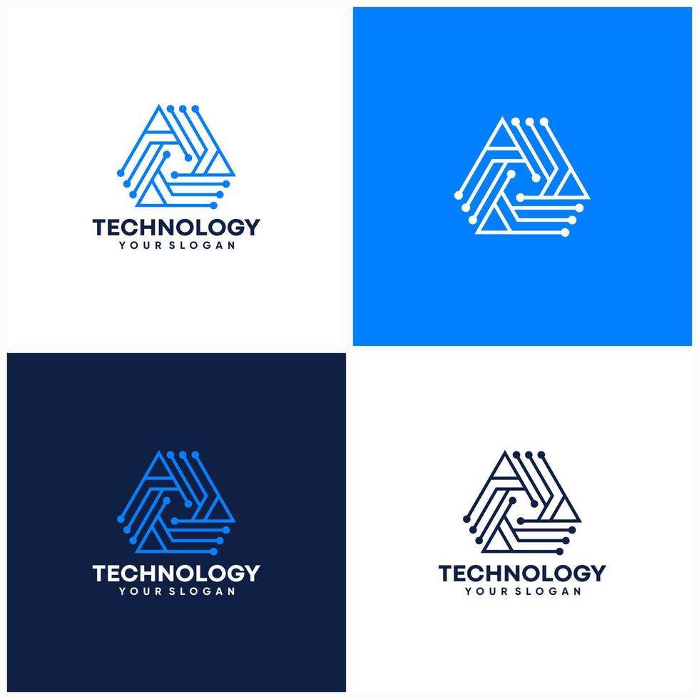 Modern Hexagon tech logo designs concept vector, Hexa Technology logo template vector