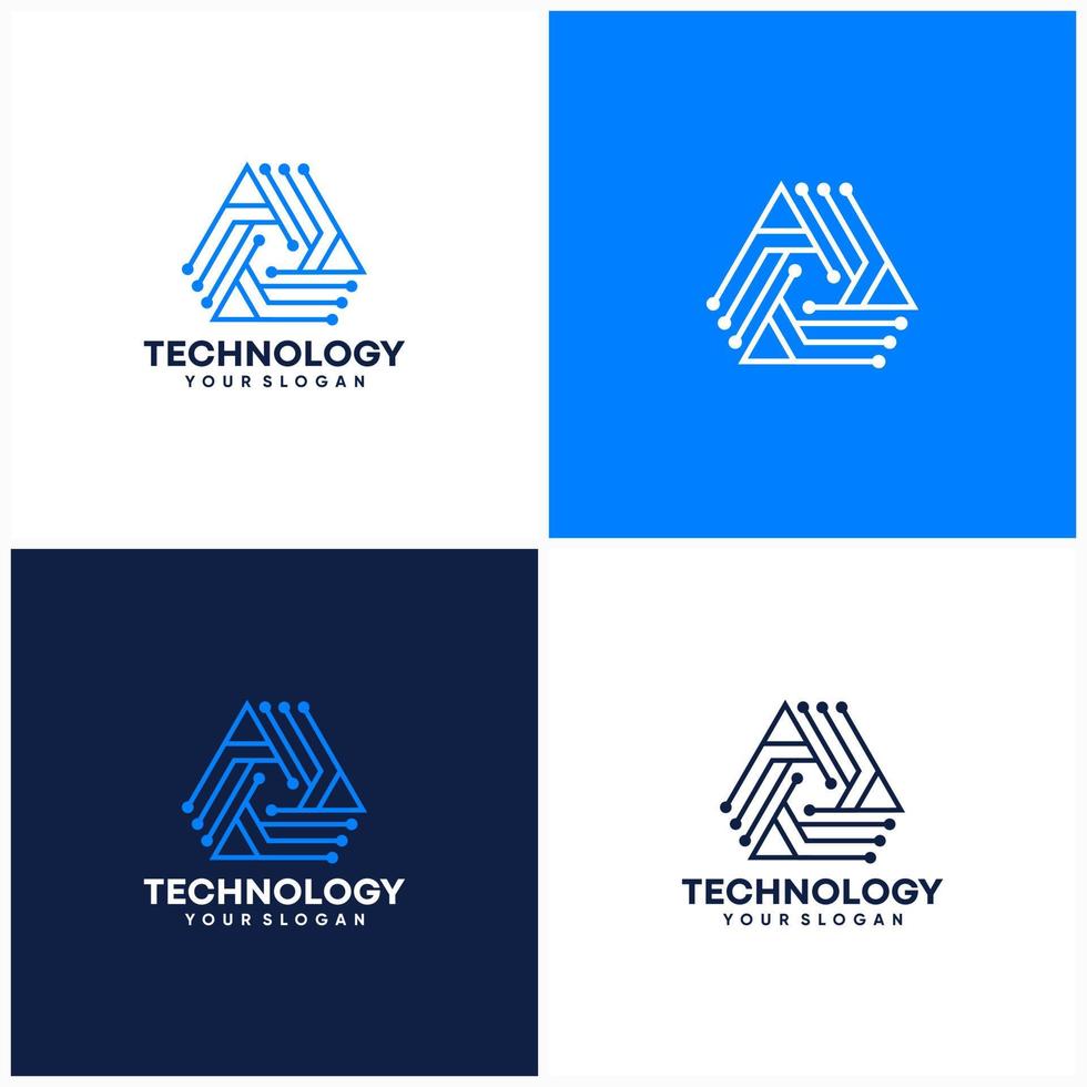 vector de concepto de diseños de logotipo de tecnología hexagonal moderna, plantilla de logotipo de tecnología hexa