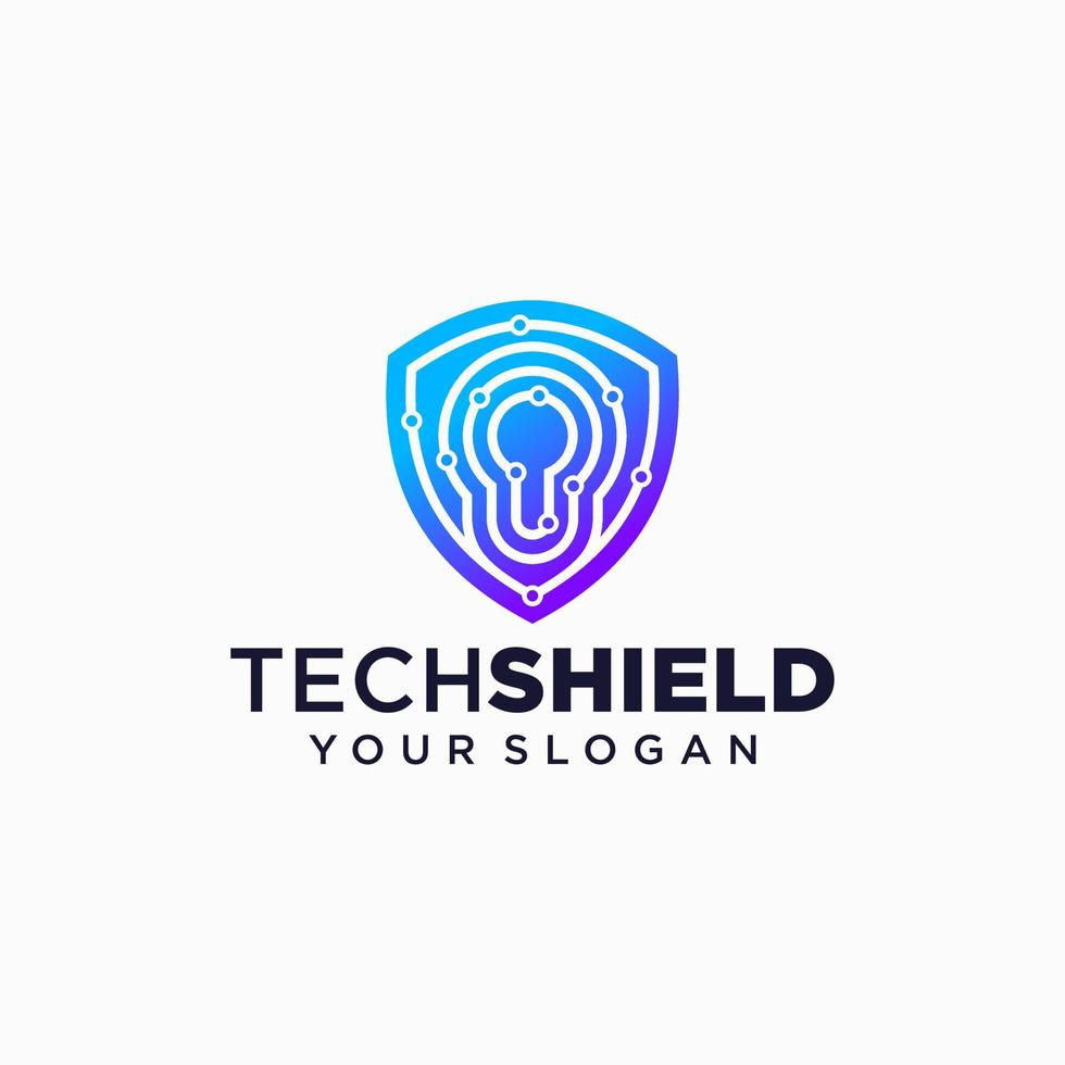 Shield Technology Logo Icon Stock Vector
