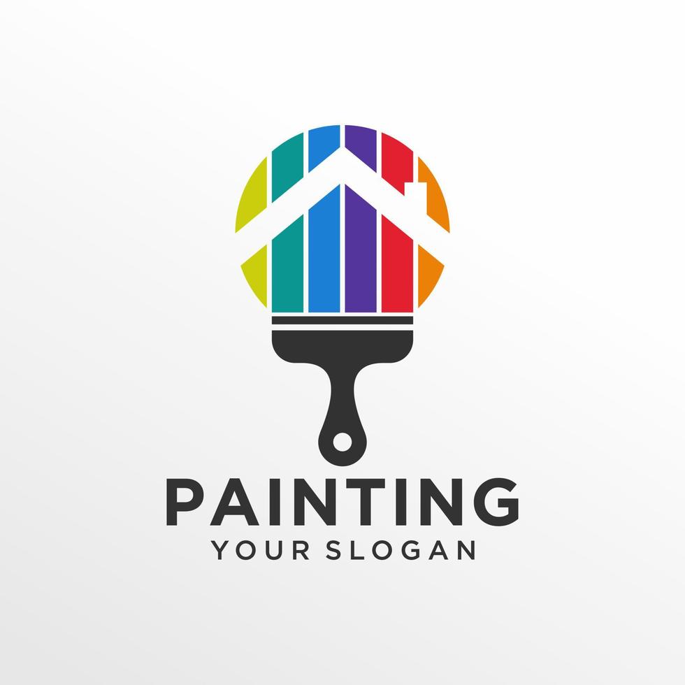 House painting logo design vector template