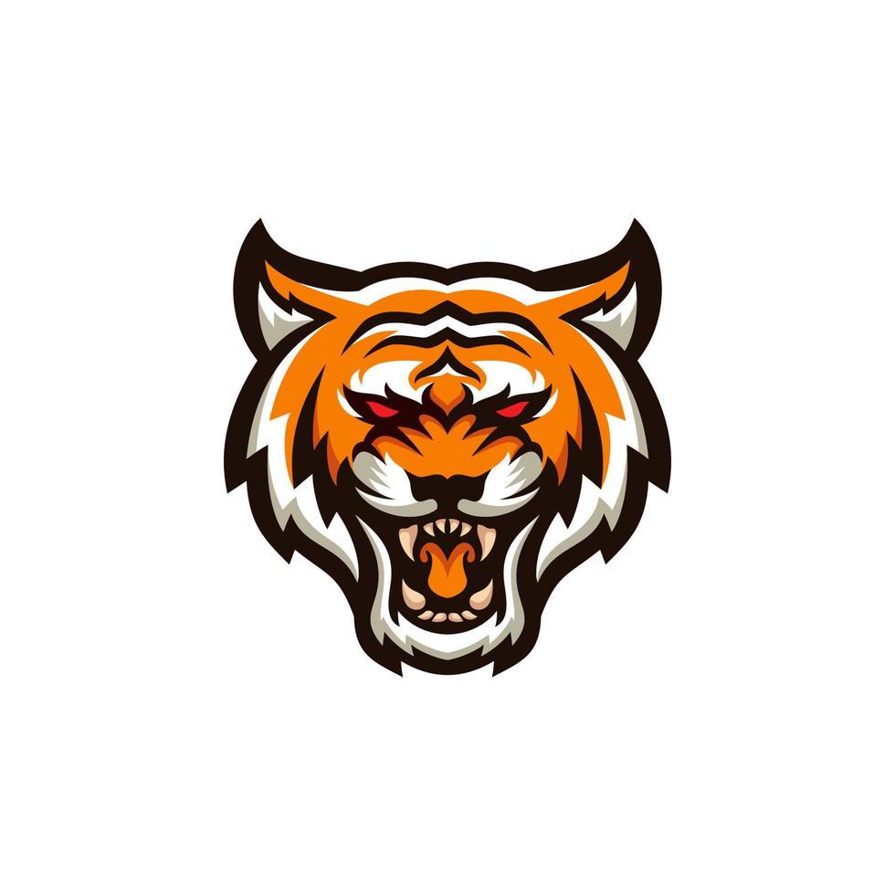 illustration of tiger head for sports and gaming logo vector
