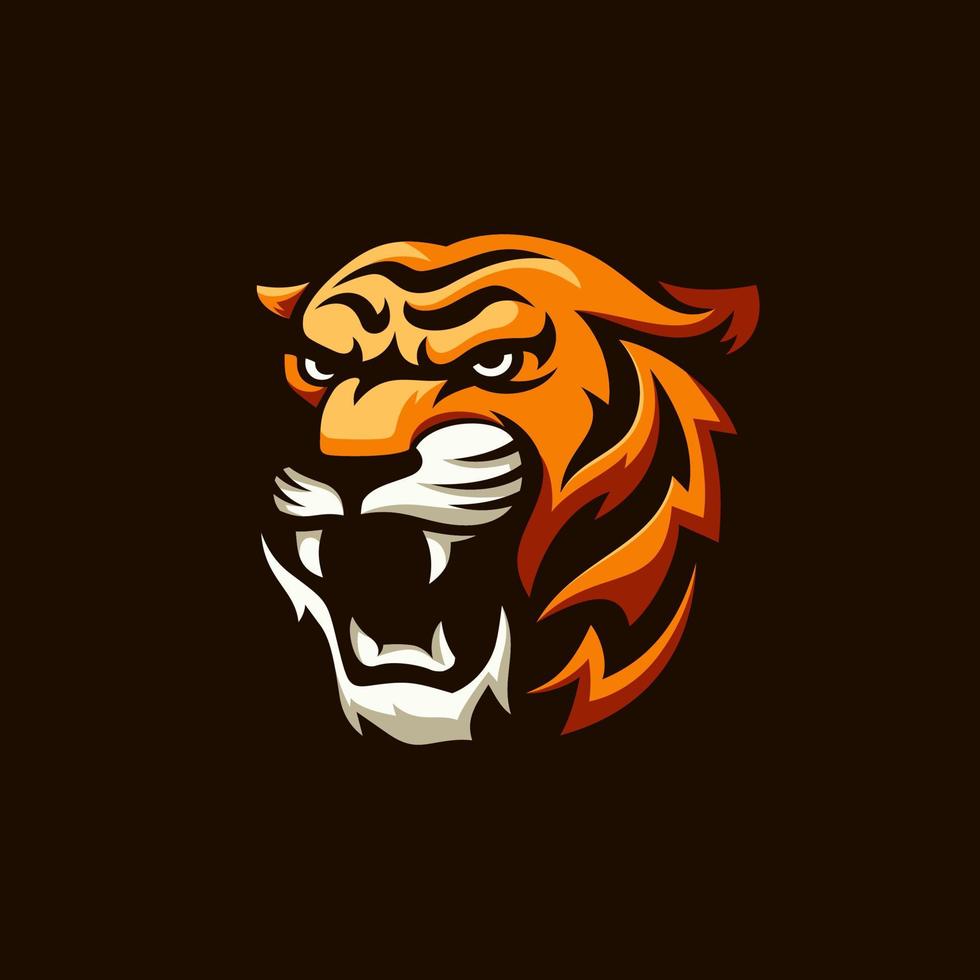 ilustración de la cabeza de tigre para el logotipo de deportes y juegos vector