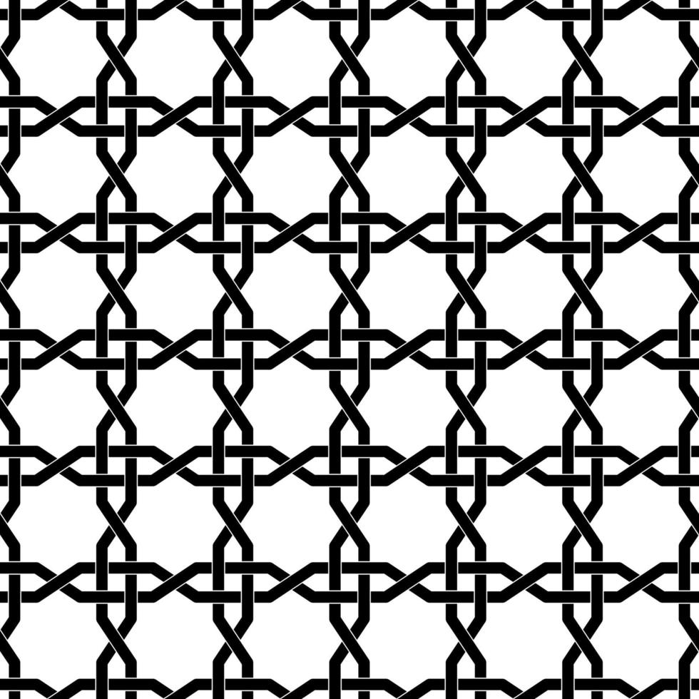 black white arabic seamless pattern vector