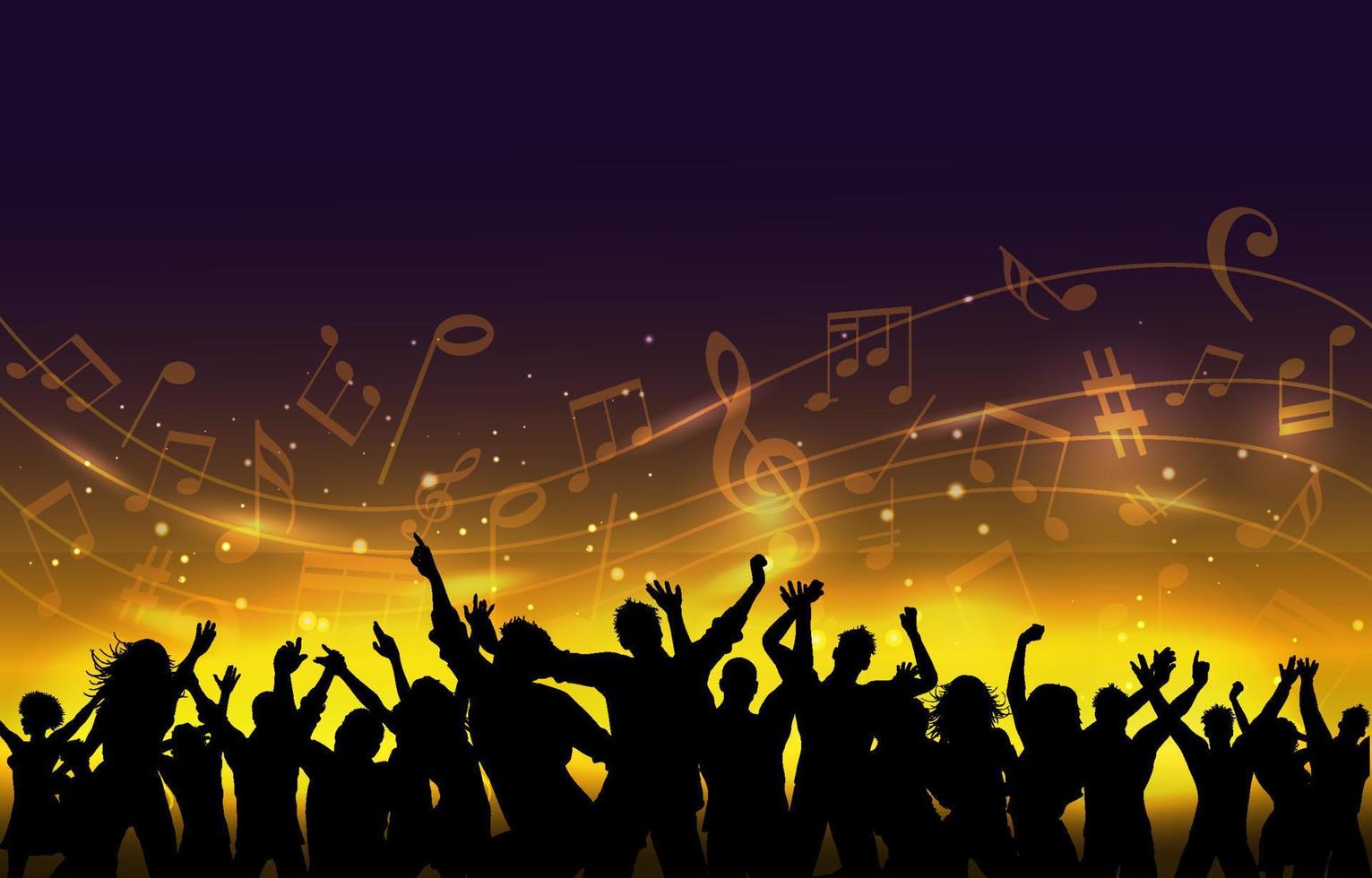Music Background with Party Crowd 7619941 Vector Art at Vecteezy