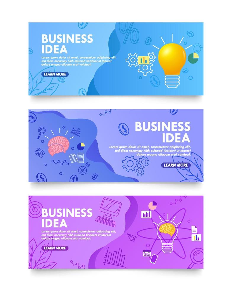 Set of Business Idea Banner vector