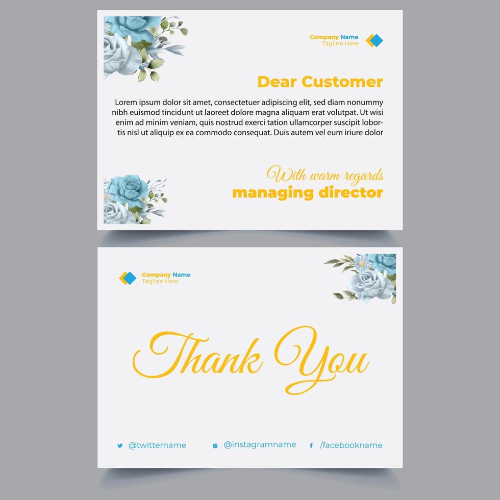 Modern Thank You Card vector