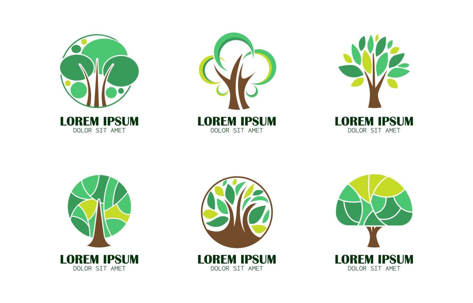 colección de elementos del logotipo del árbol vector