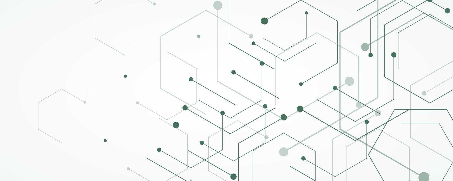 Abstract background with green hexagon structure vector
