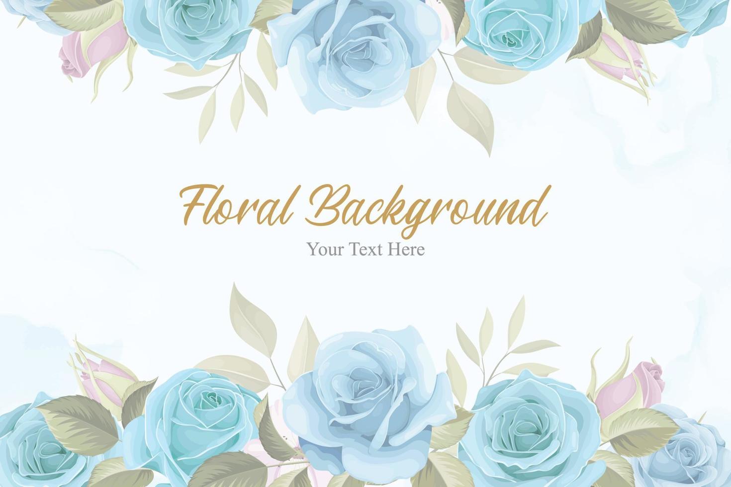 Beautiful floral background with blue flowers vector