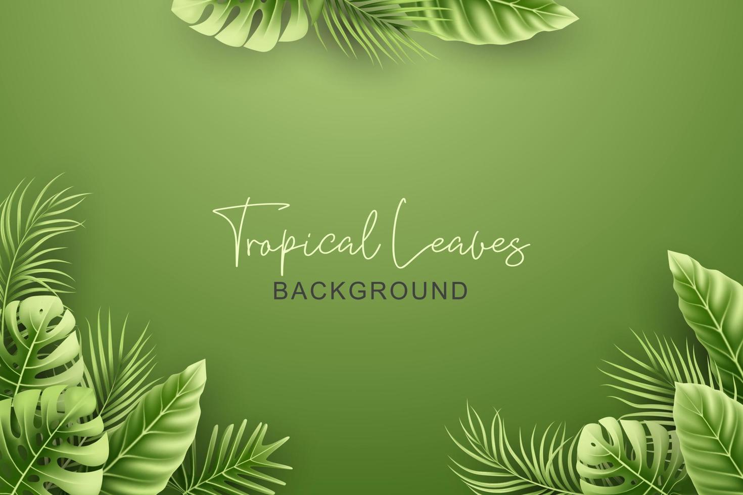 Summer background with realistic tropical leaves vector