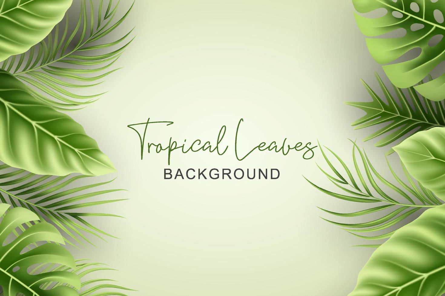 Summer background with realistic tropical leaves vector