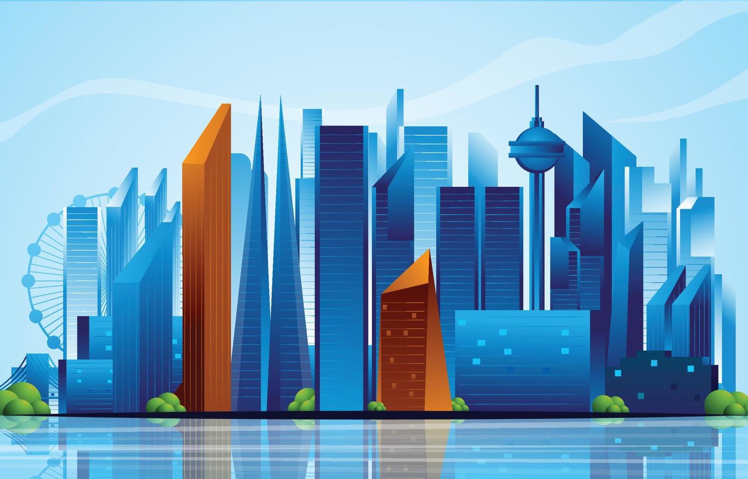 Skyscraper Building Background Concept vector