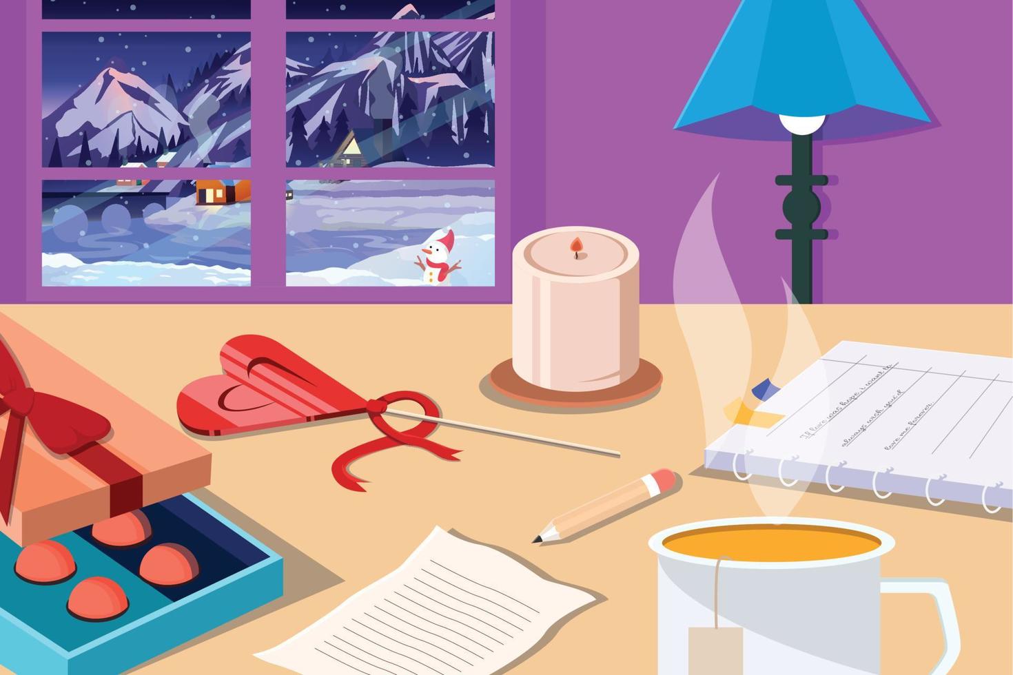 Romantic living room background illustration vector