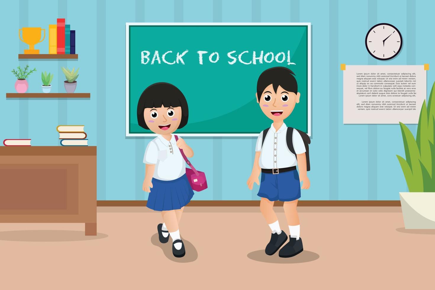Back to school cute character vector illustration