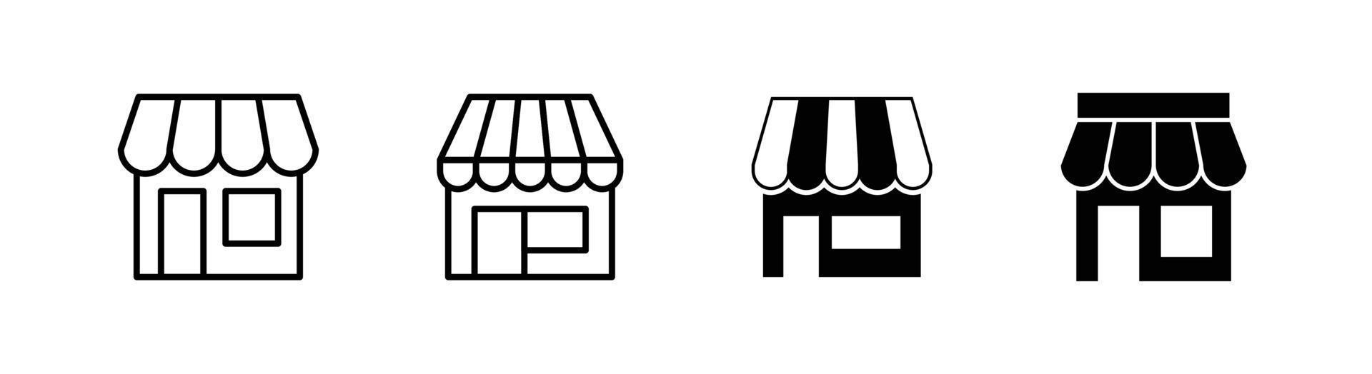 Store icon design, outlined and flat style vector