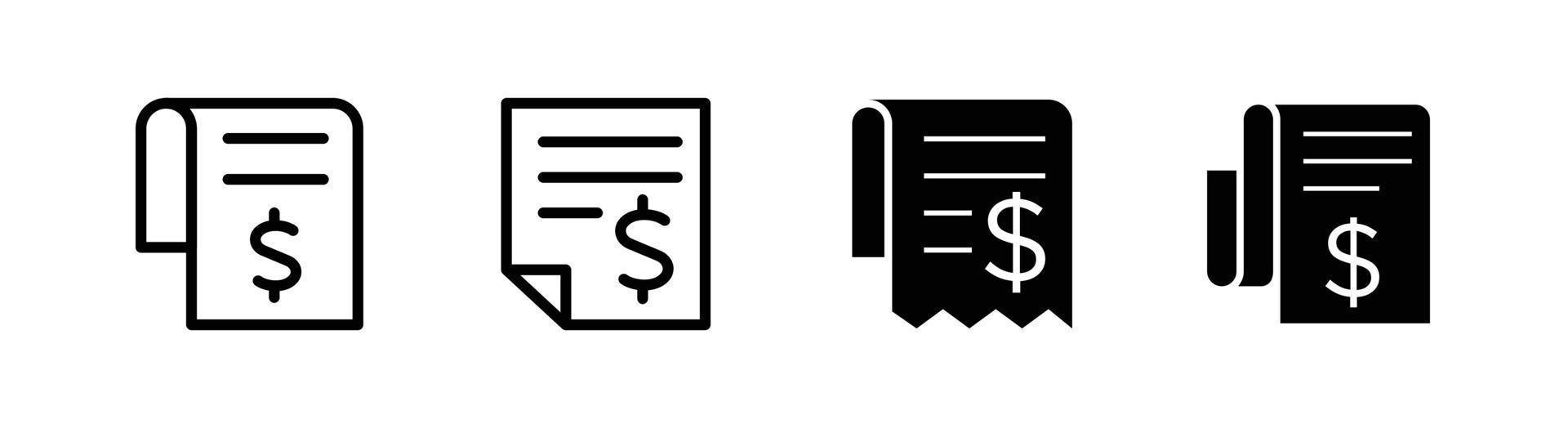 Bill icon design concept, outlined and flat style vector