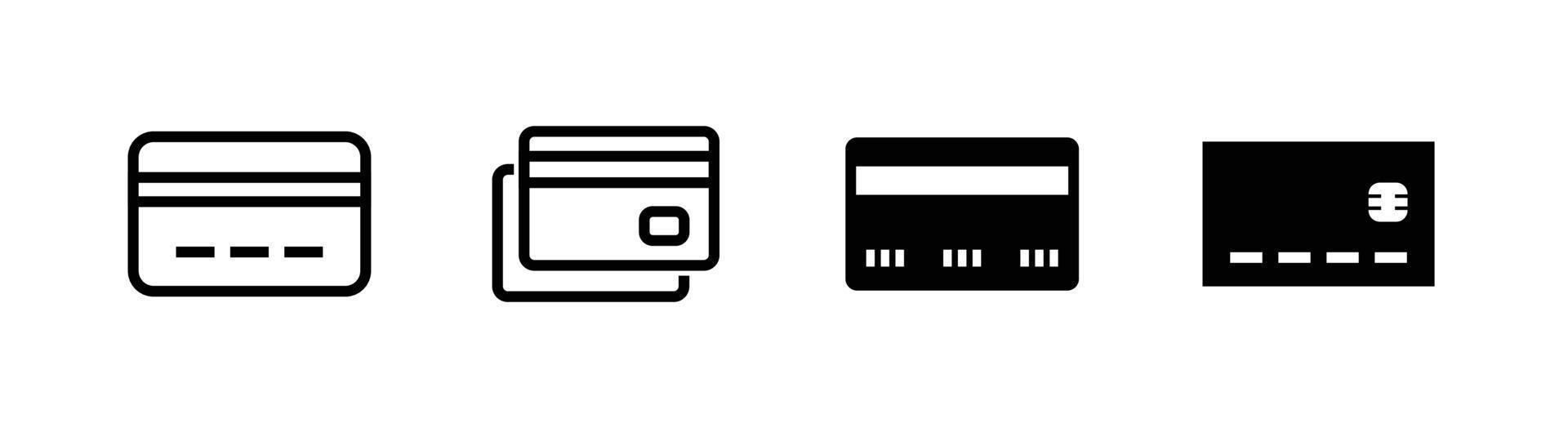 elemento de diseño de icono de tarjeta, conjunto de iconos de imágenes prediseñadas relacionado con tarjeta de crédito o tarjeta de débito vector