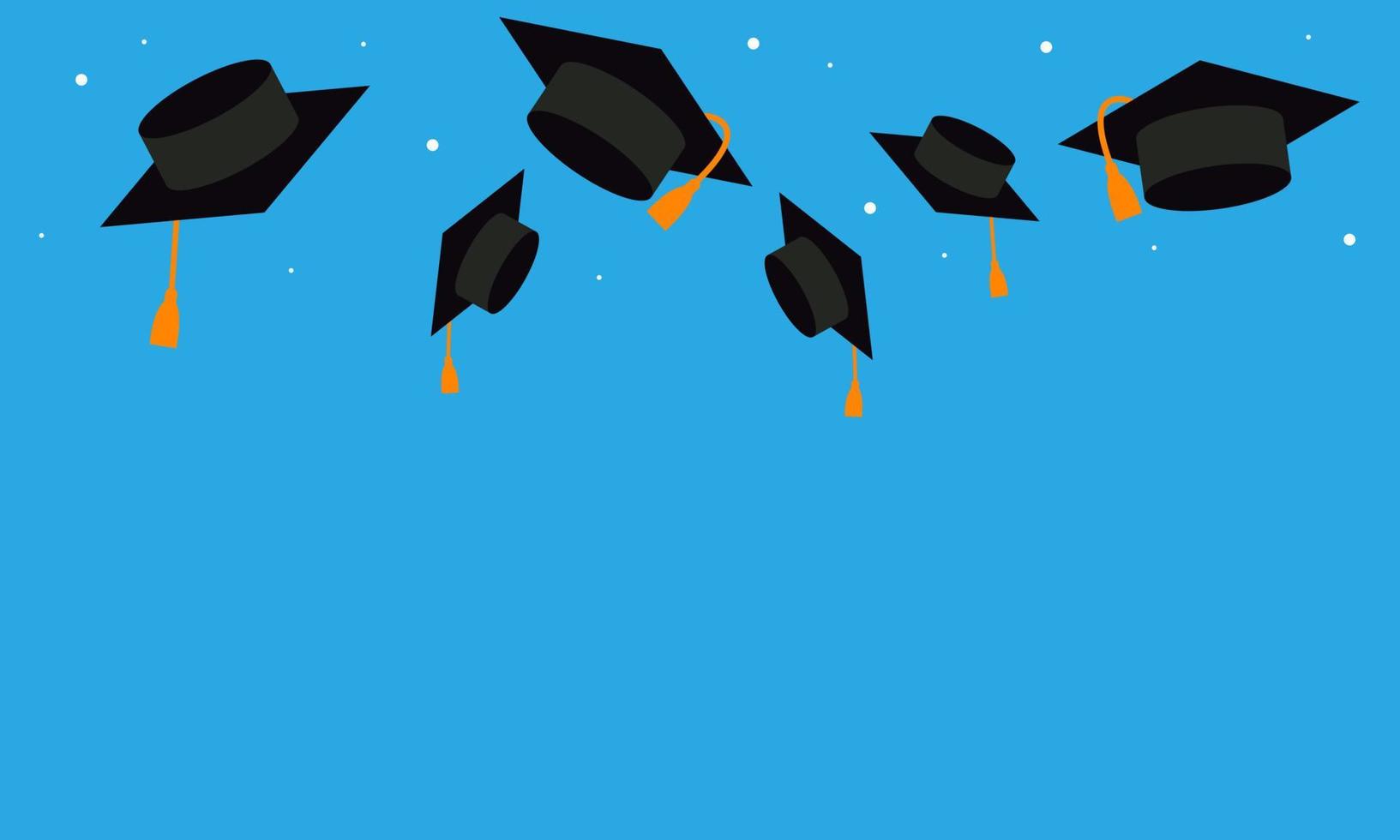 Graduation hats background with mortar boards vector