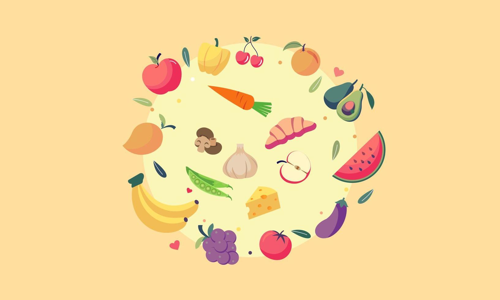 World food day healthy eating illustration green food safety vector