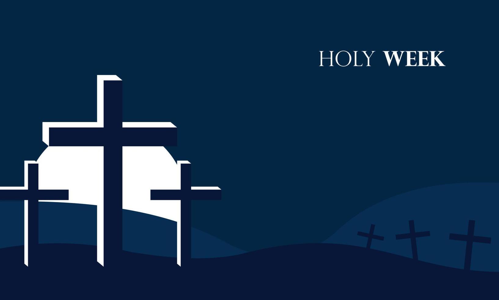 Flat design holy week concept logo vector