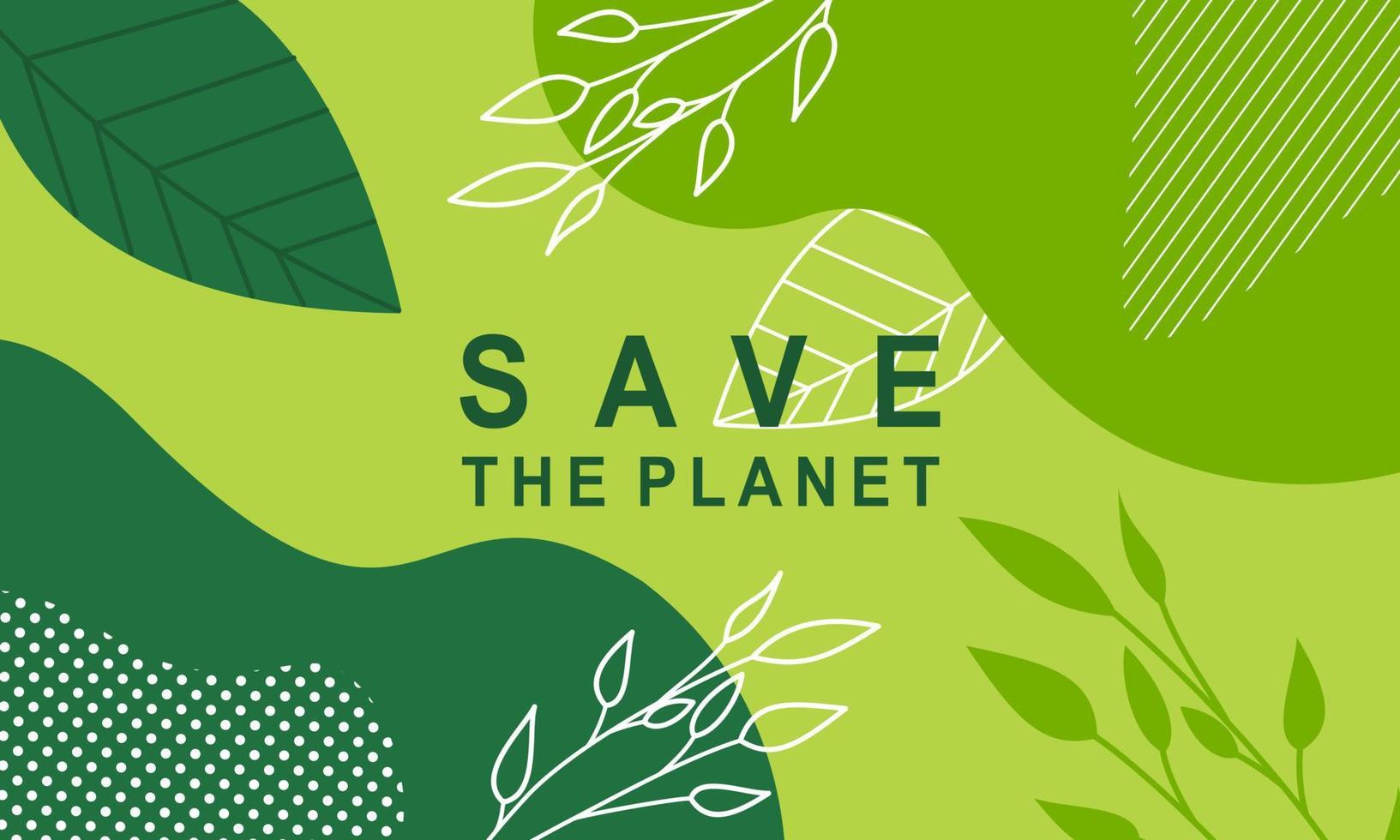 Earth Day posters with green backgrounds vector