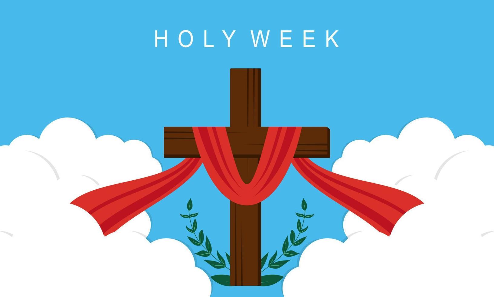 Flat design holy week concept logo vector