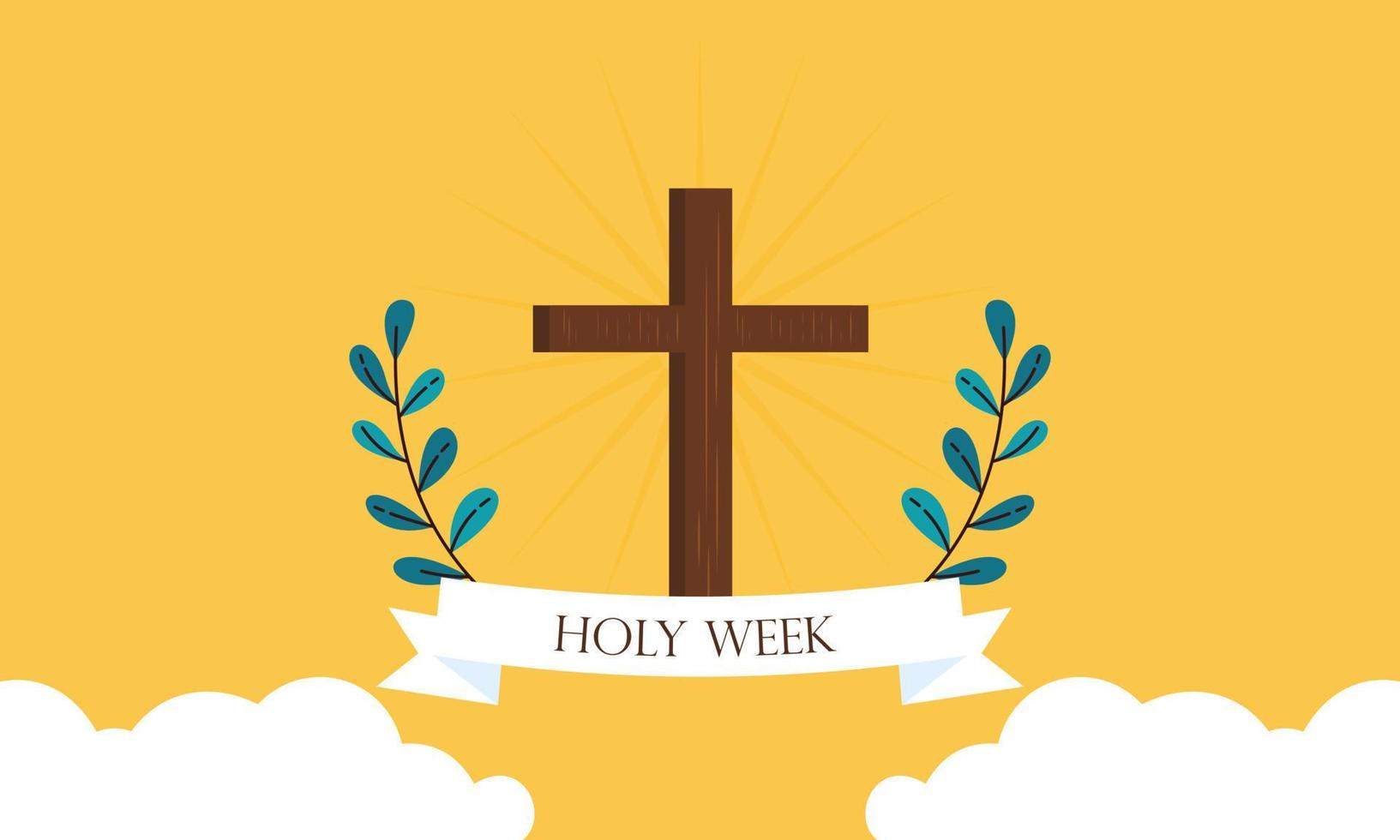 Flat design holy week concept logo vector