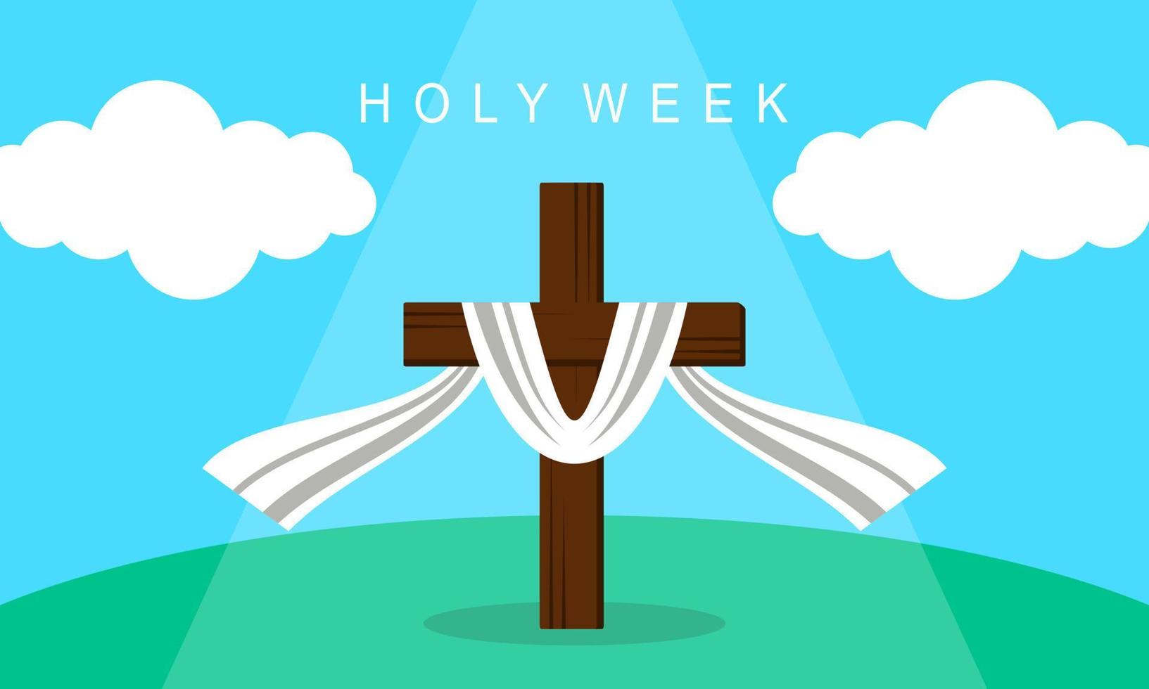 Flat design holy week concept logo vector