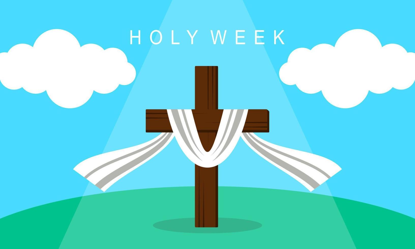 vector de logotipo de concepto de semana santa de diseño plano