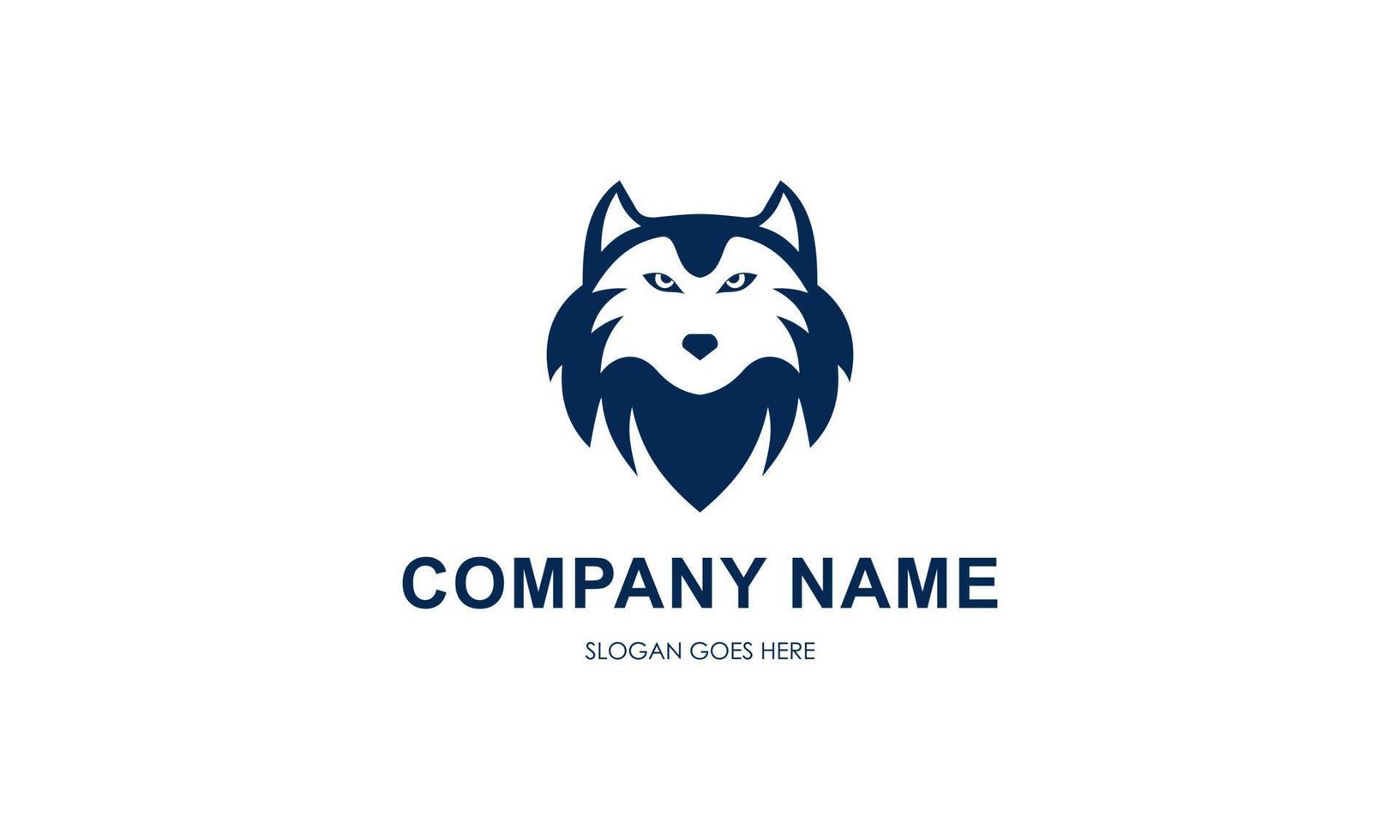 Wolf face logo vector design