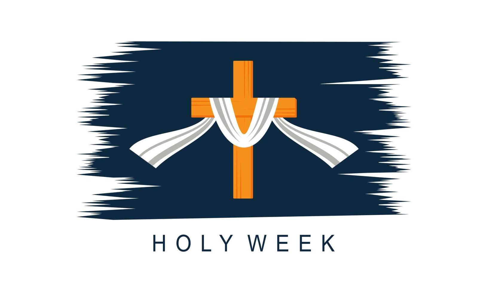 Flat design holy week concept logo vector