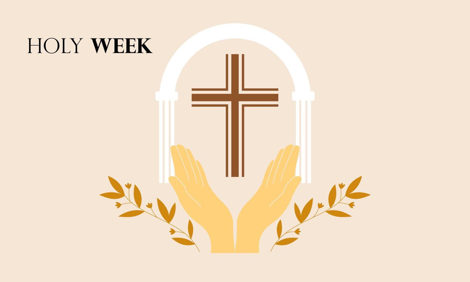 Flat design holy week concept logo vector