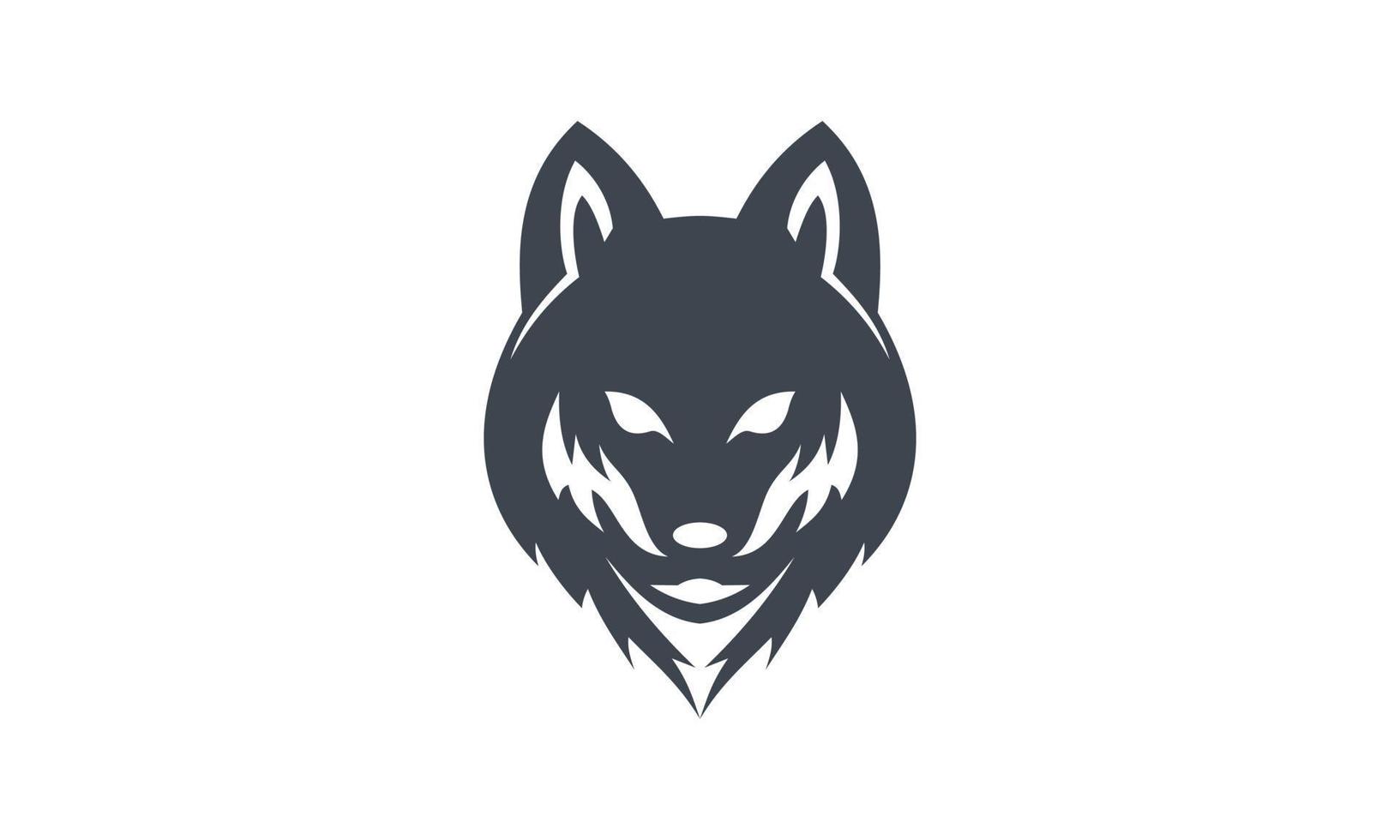 Wolf face logo vector design