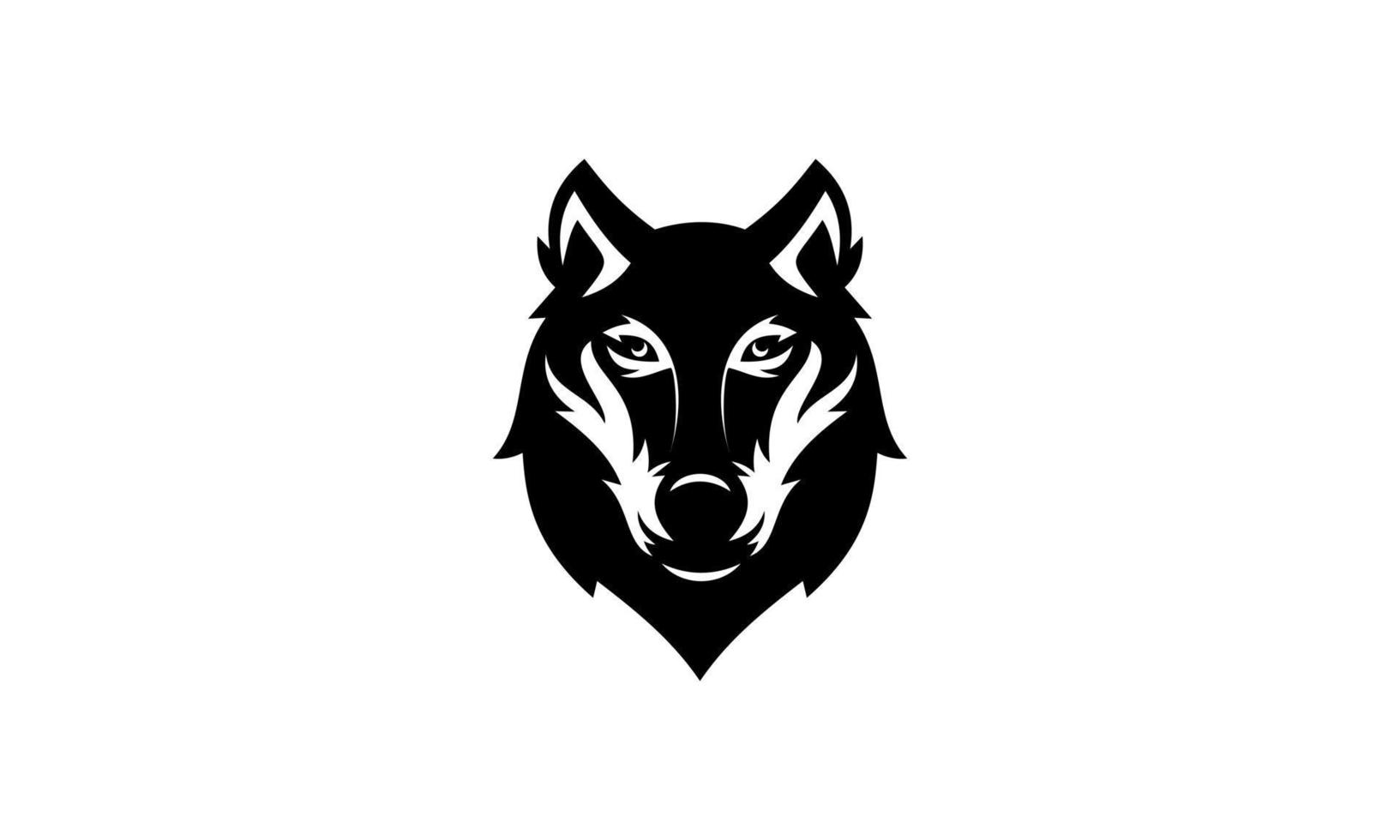 diseño de vector de logotipo de cara de lobo