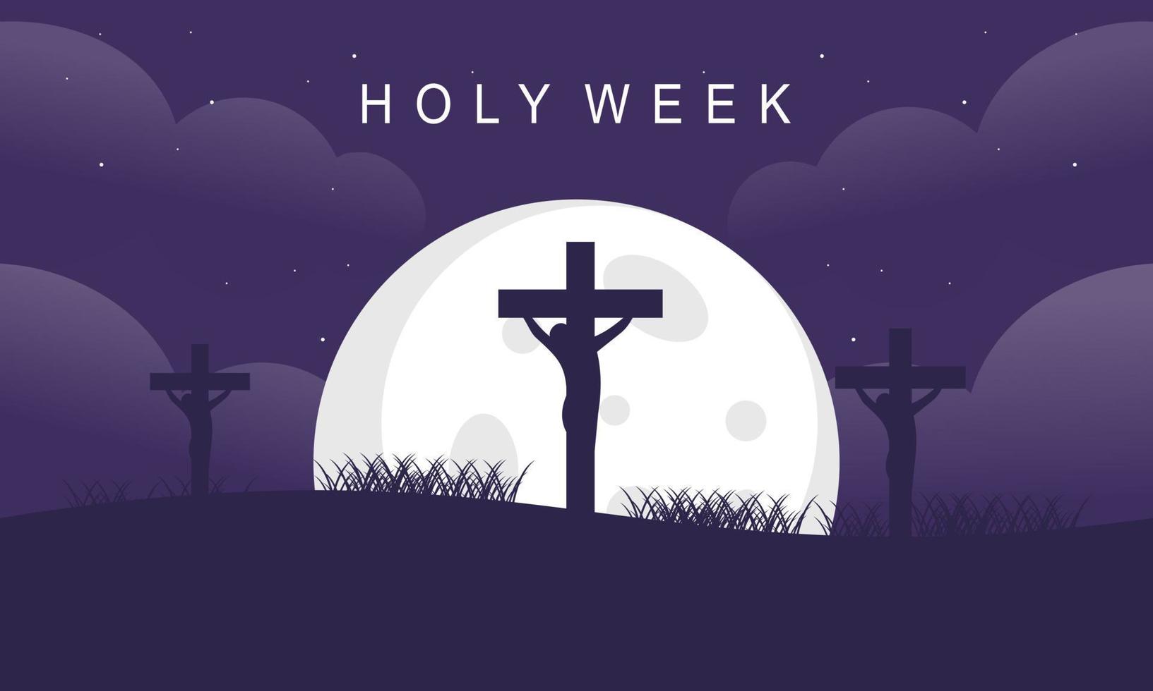 Flat design holy week concept logo vector