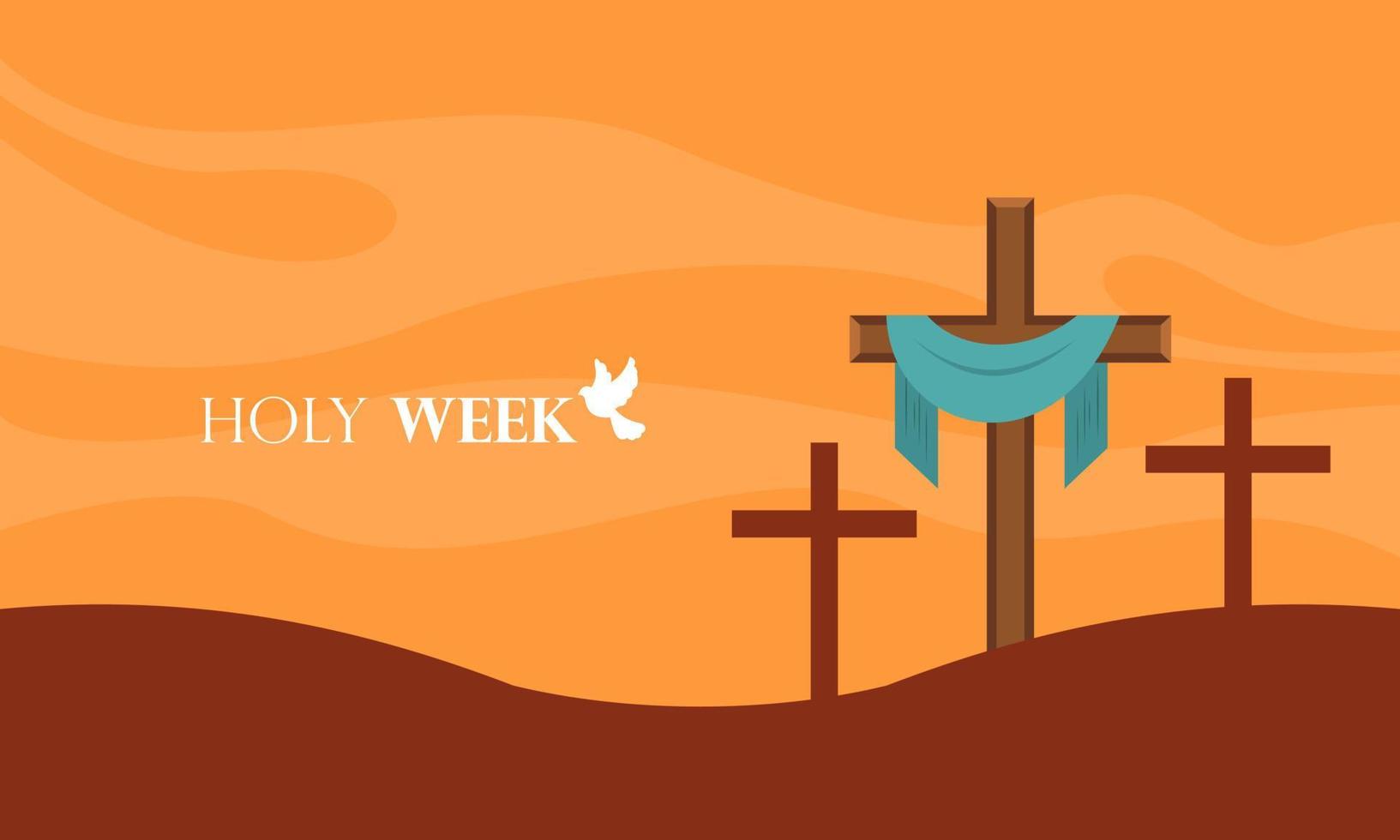 Flat design holy week concept logo vector