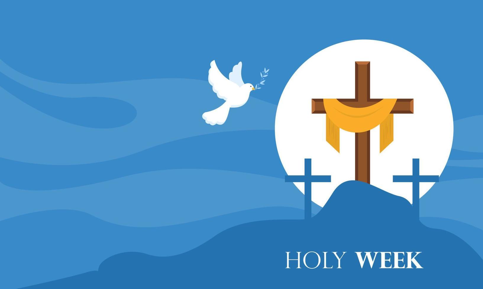 Flat design holy week concept logo vector