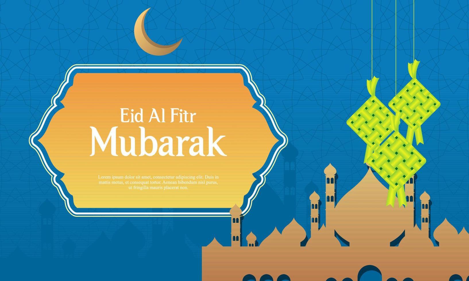 Realistic eid al-fitr ramadan illustration graphic design template vector