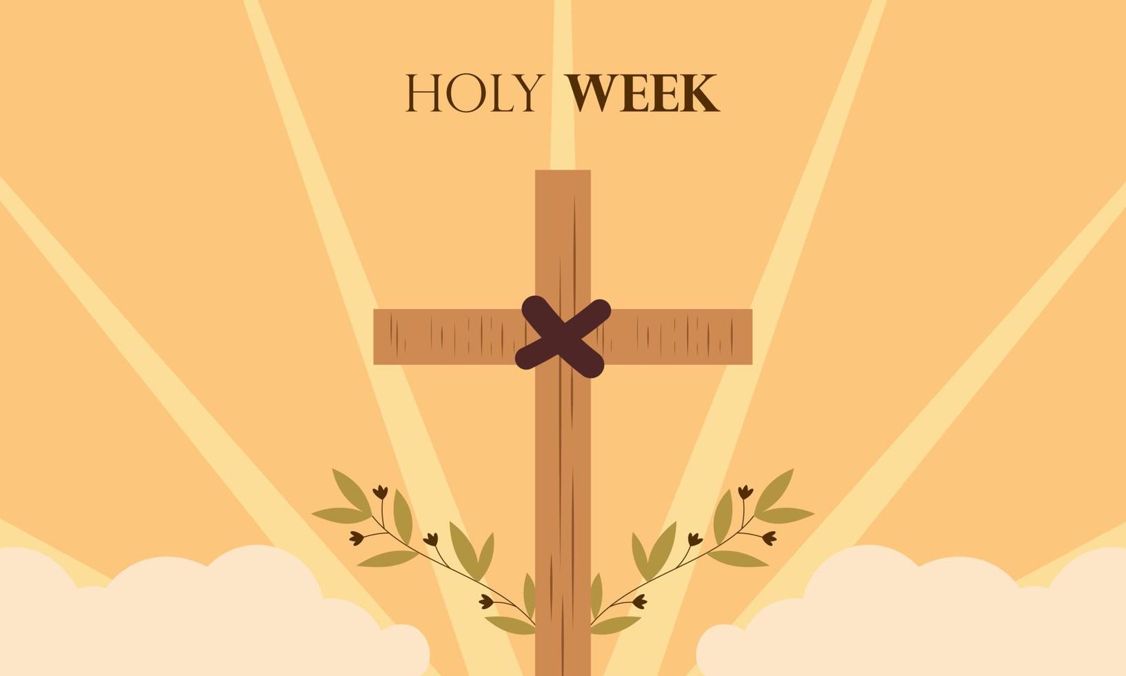 vector de logotipo de concepto de semana santa de diseño plano