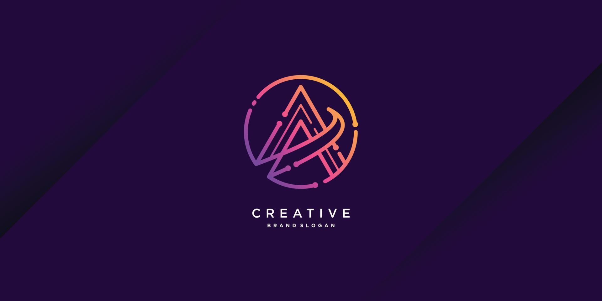 logotipo de tecnología creativa con una inicial para empresa, industria, persona, vector parte 2