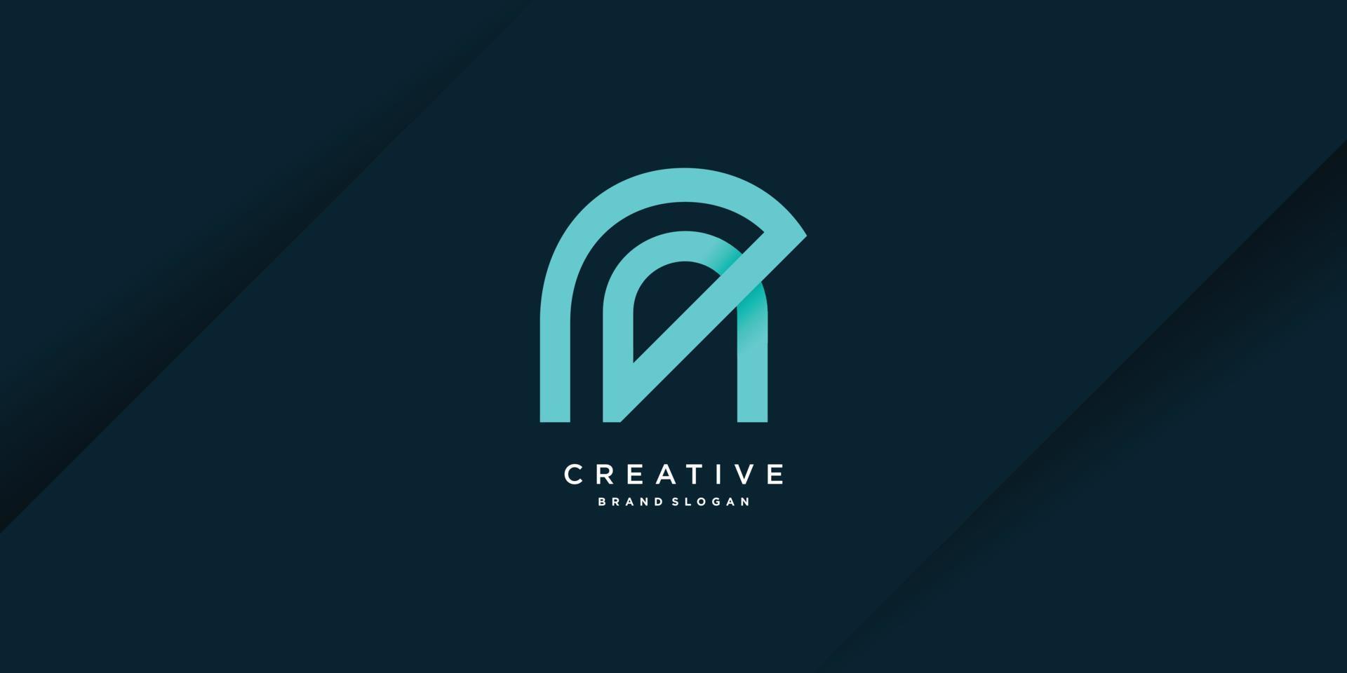 Monogram letter logo template with initial R for business, company, techonolgy, part 3 vector