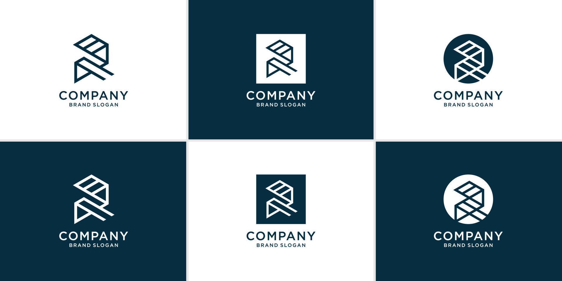 Letter R logo collection with creative modern style Premium Vector