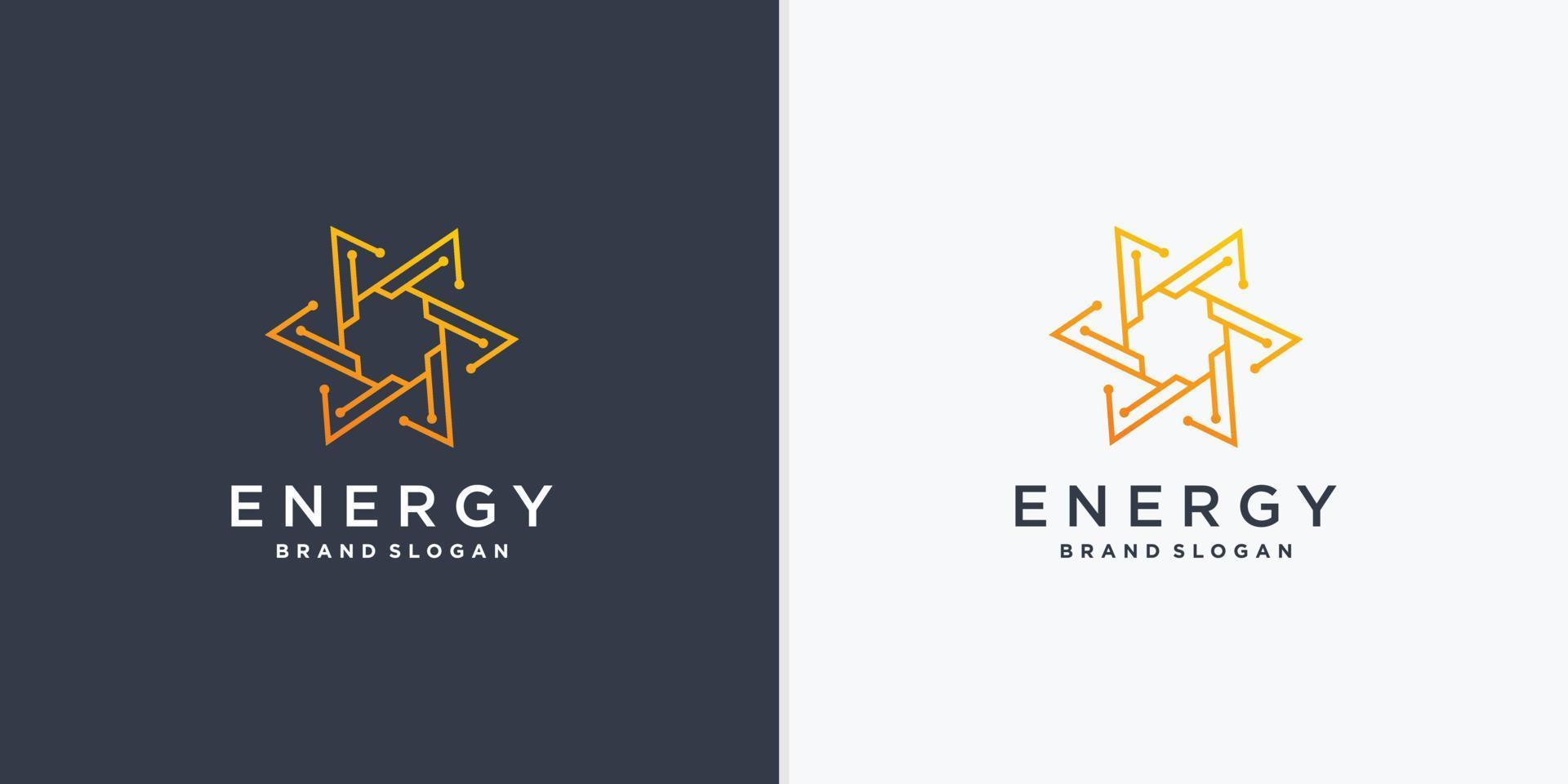 logotipo de energía abstracta con vector de estilo de arte de línea creativa parte 5