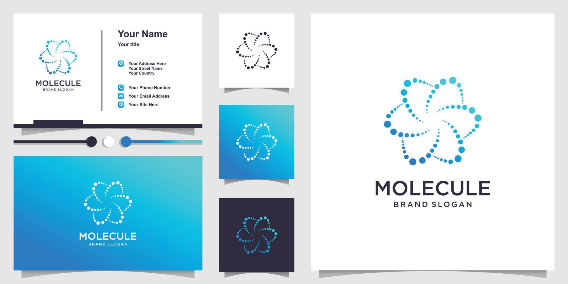 Molecule logo template with modern unique concept Premium Vector