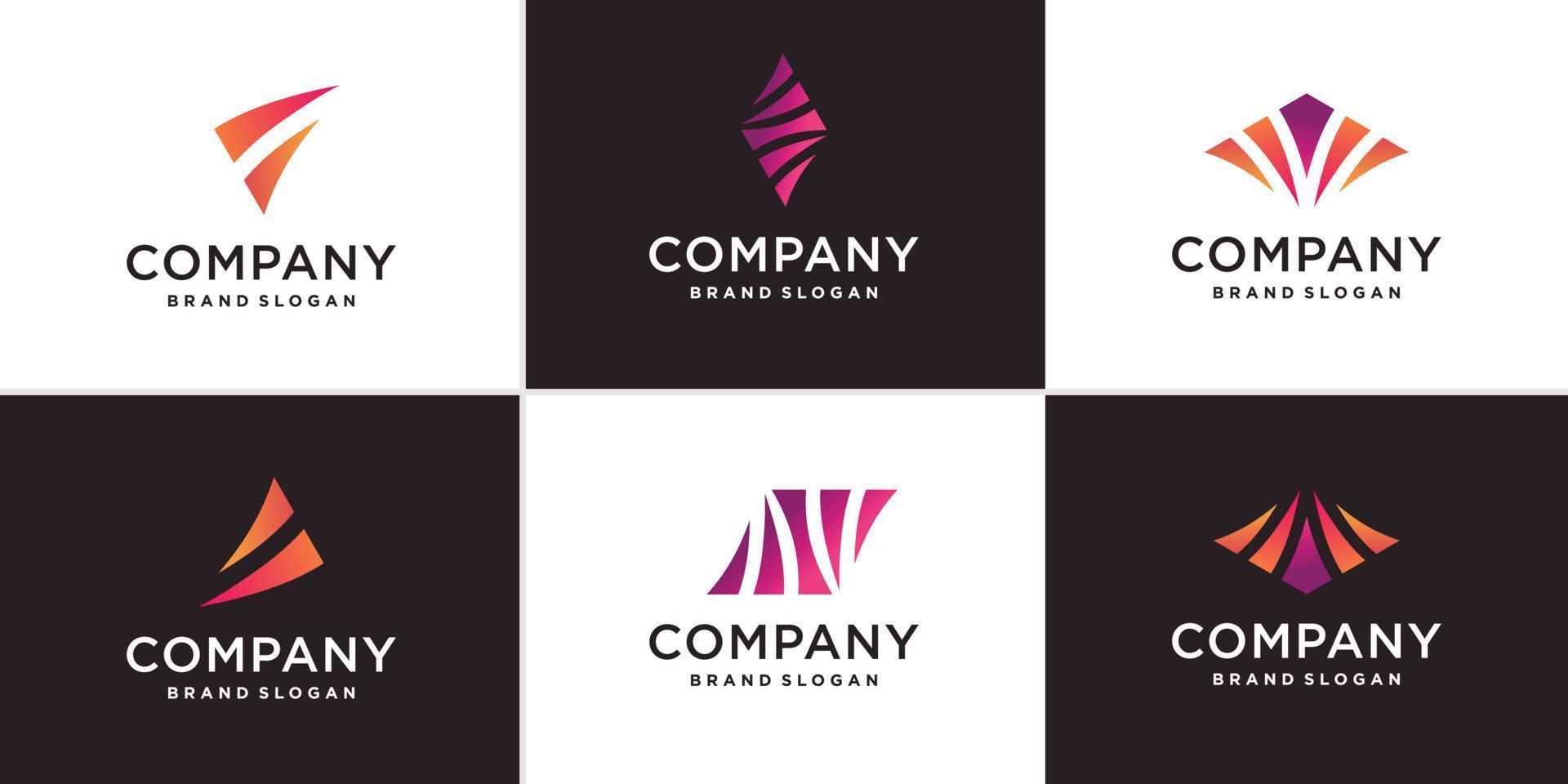 Set of business logo for financial, growht, company Premium Vector