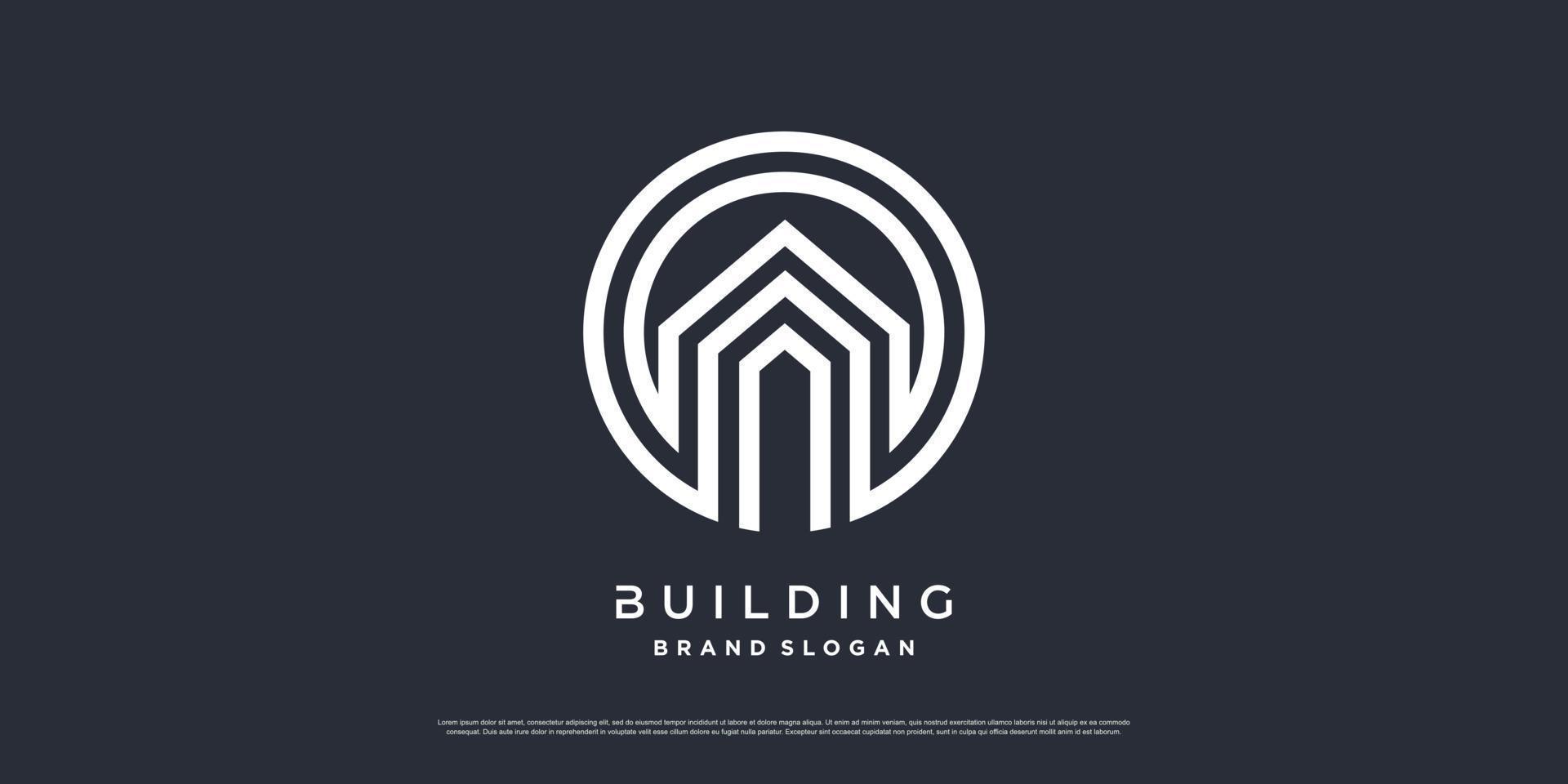 plantilla de logotipo de construcción con vector premium de concepto único moderno parte 5