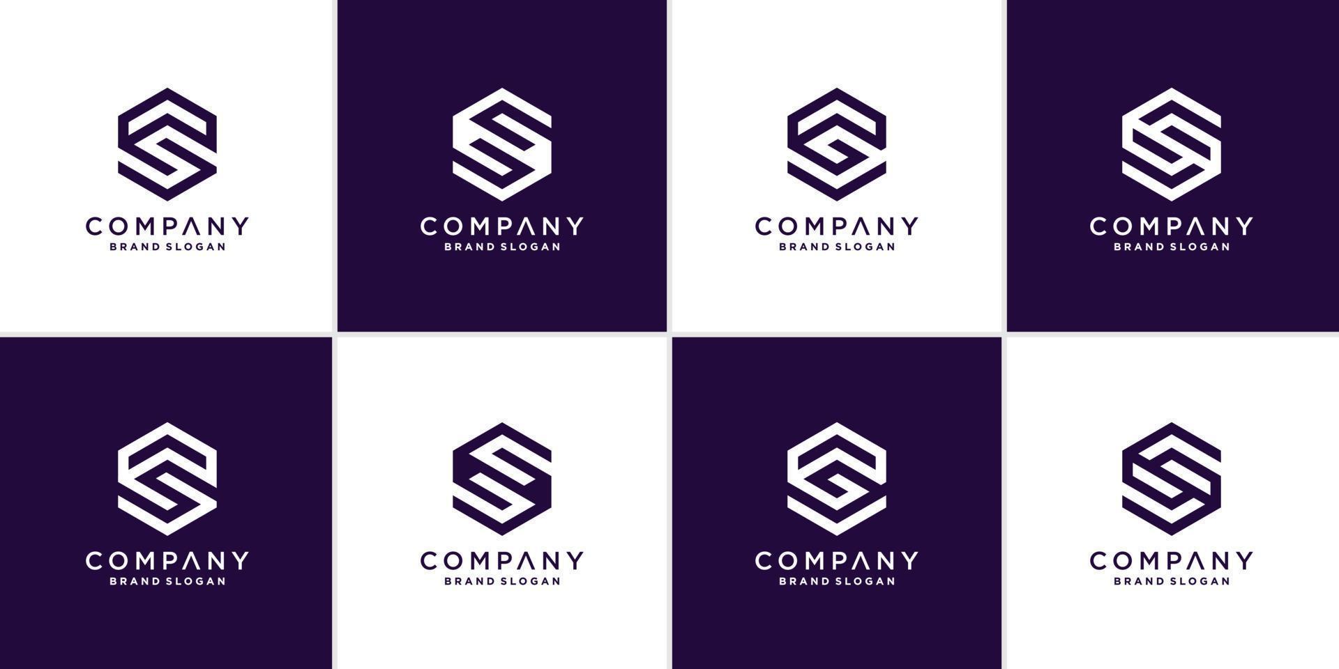 colección de logotipos de letra s con concepto geométrico para vector premium de empresa o persona