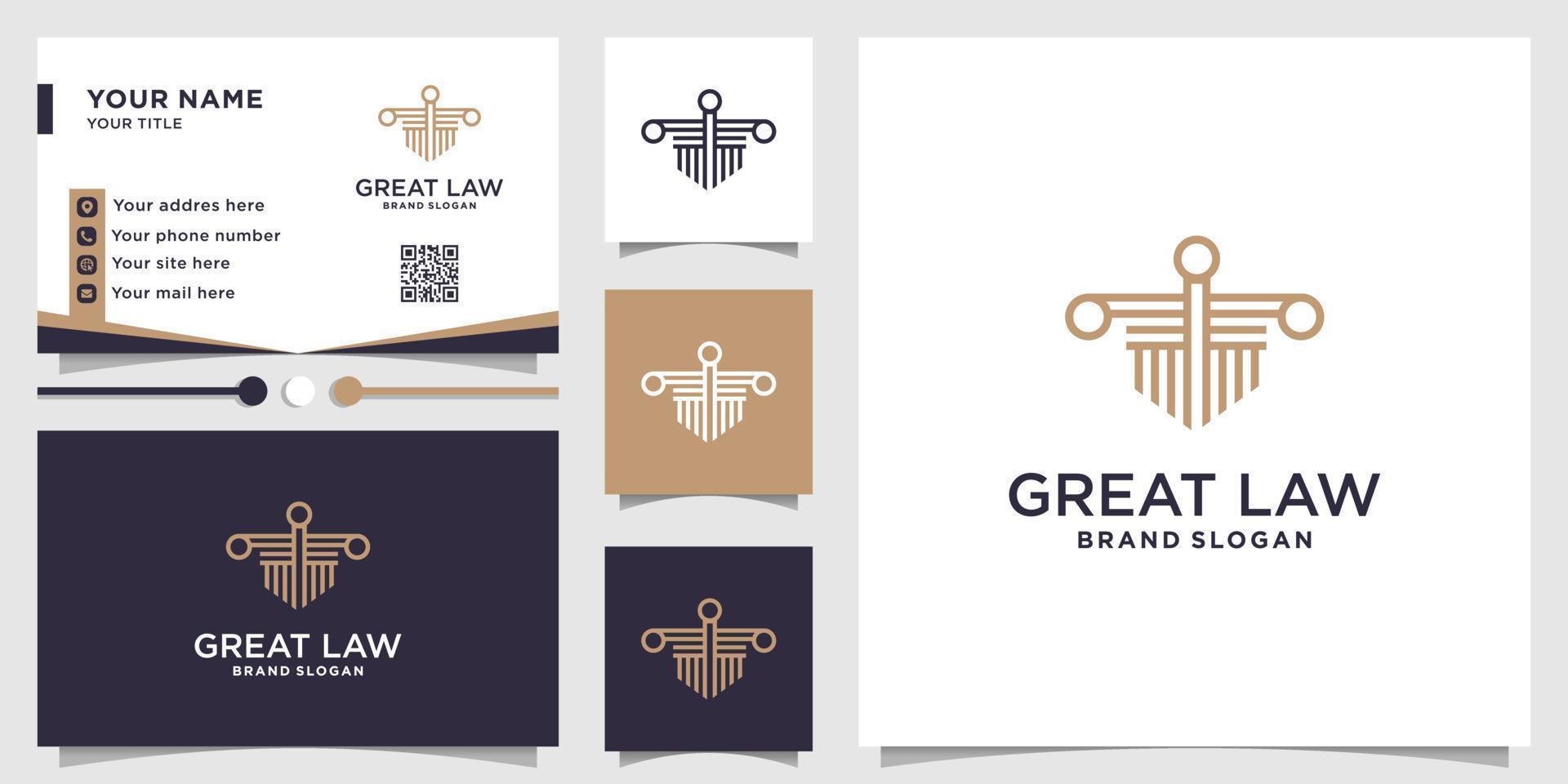 plantilla de logotipo de gran ley para vector premium de empresa de bufete de abogados